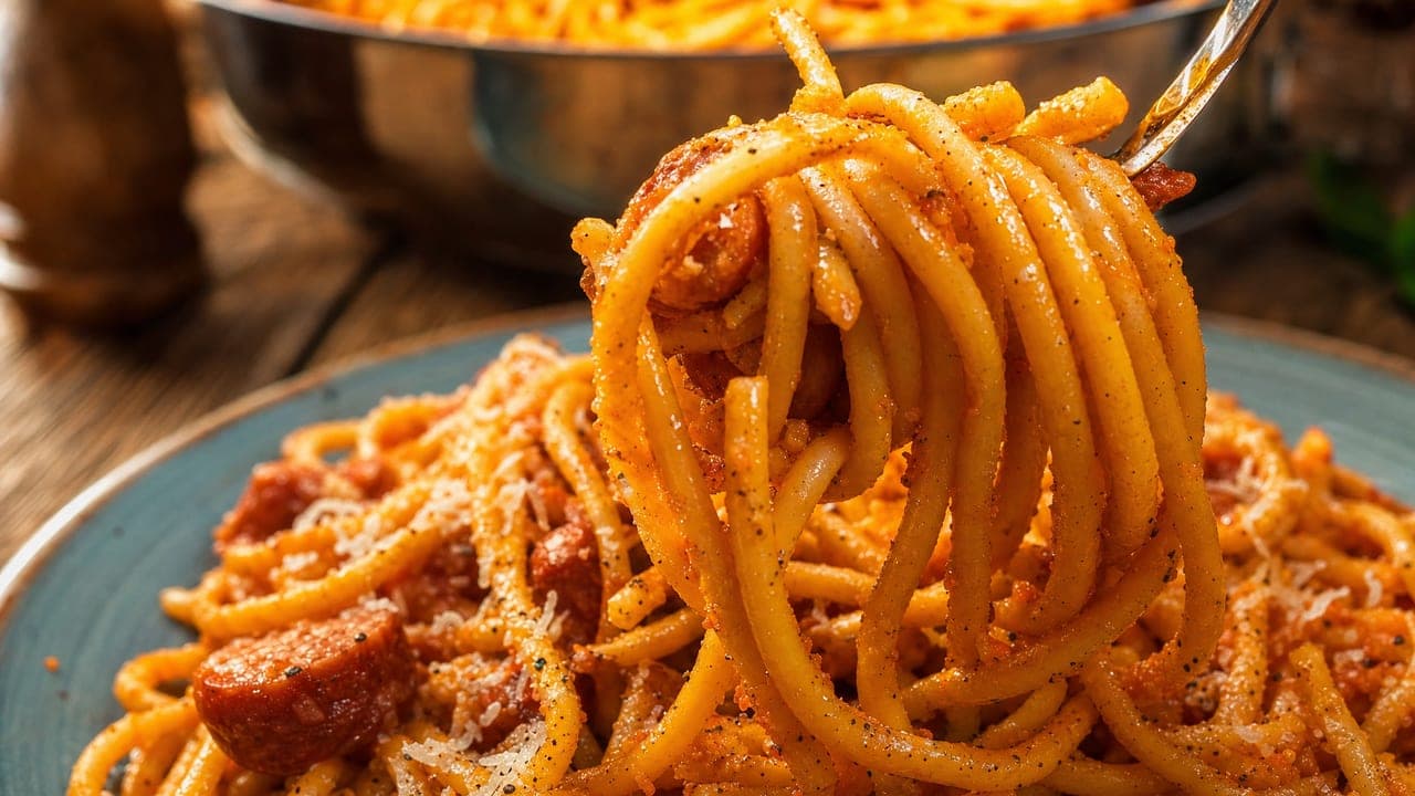 Ketchupos-virslis spagetti – Tészták & pizza recept