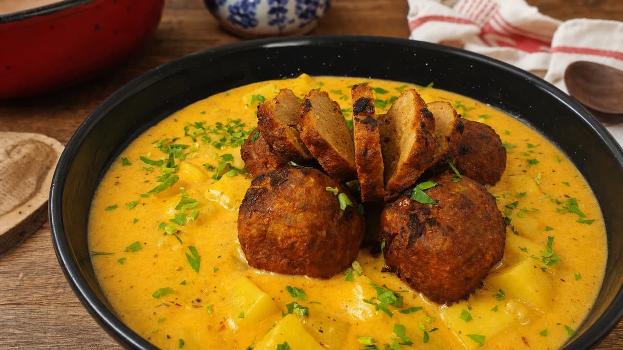 Fűszeres, szaftos fasírt, magyaros burgonyafőzelékkel – Levesek & főzelékek recept