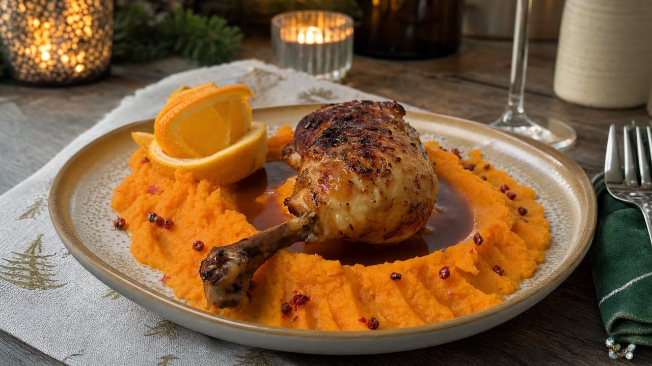 Mézes-narancsos csirkecomb narancsos édesburgonyával – Húsos & Egytálételek recept