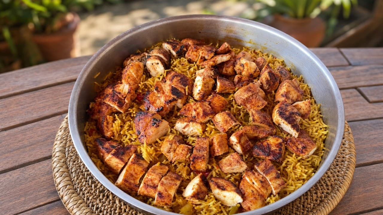 Peri-peri csirke zöldséges rizzsel