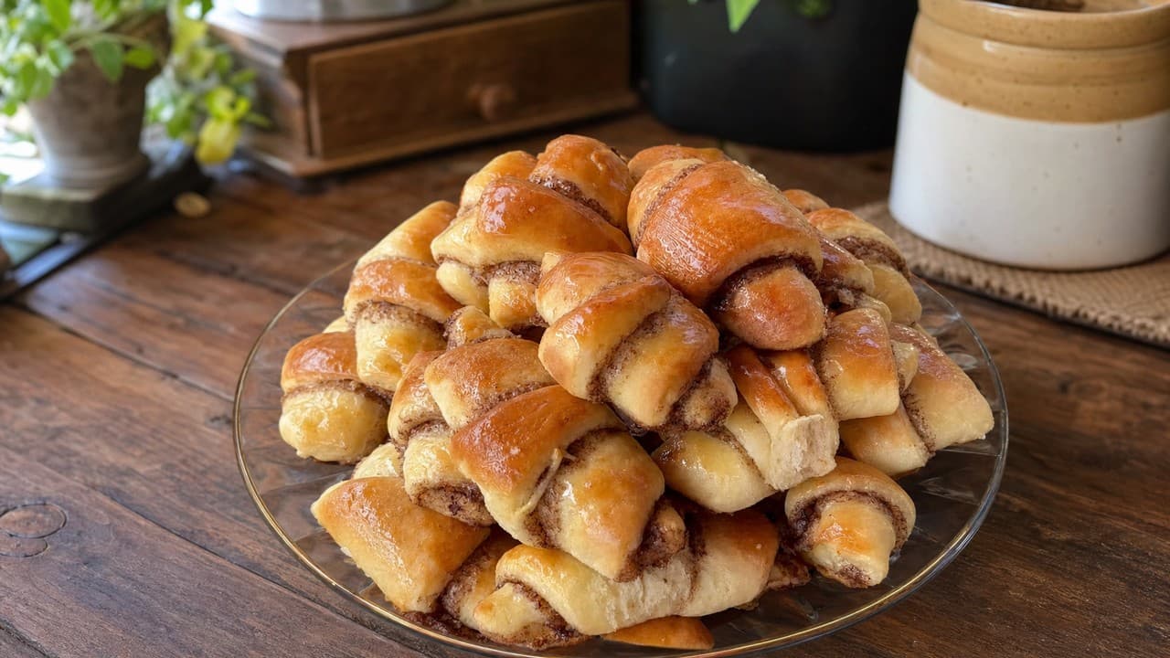 Croissant formájú fahéjas tekercs – Sütik & desszertek recept