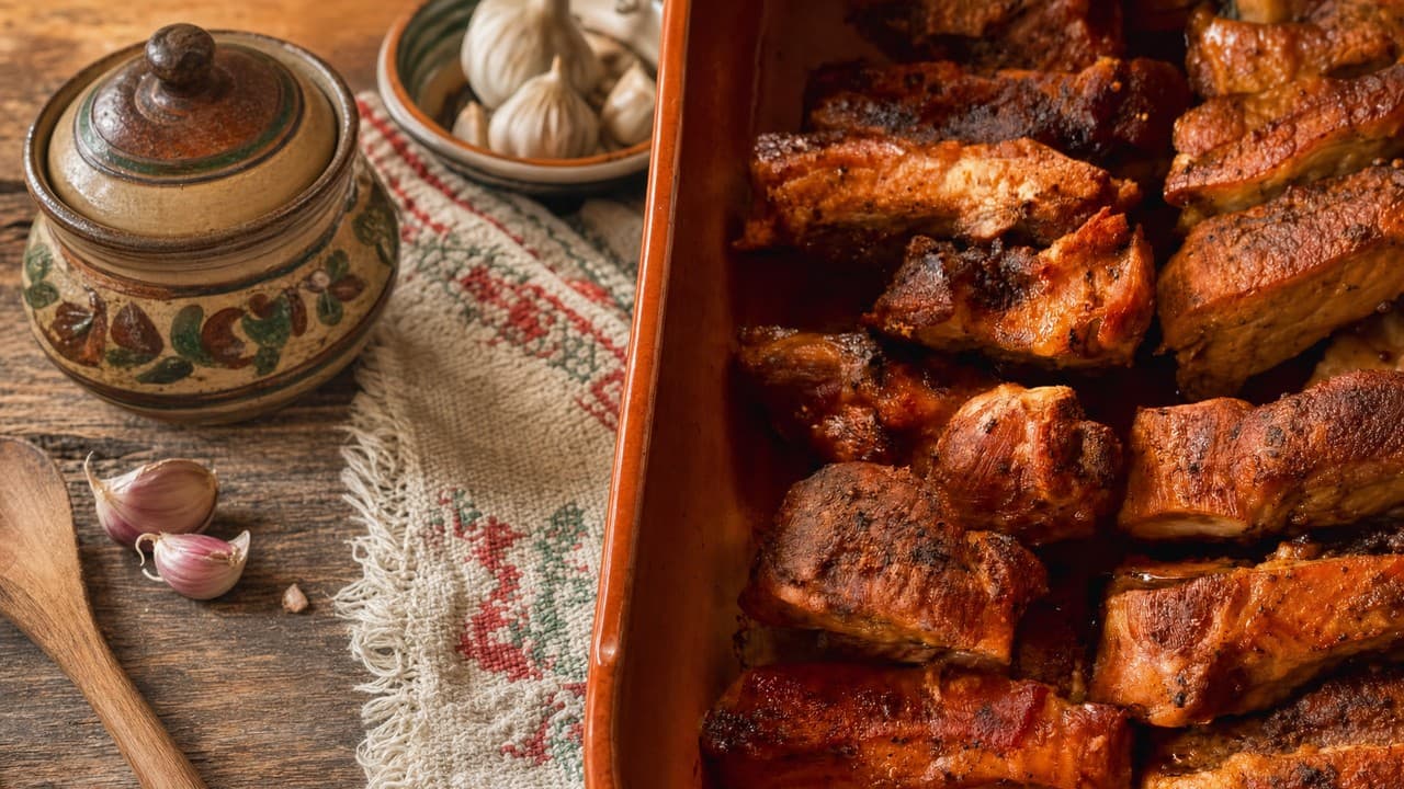 Fokhagymás sült oldalas – Húsos & Egytálételek recept
