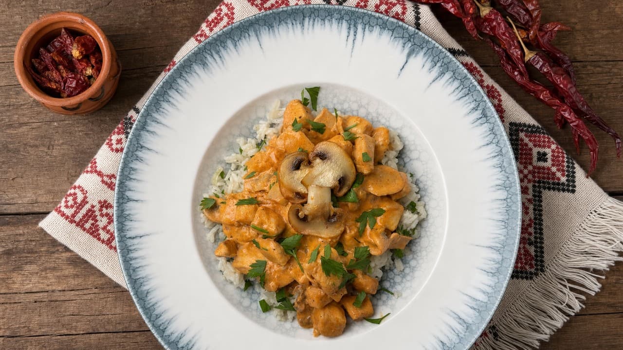 Füstölt tejfölös csirkeragu gombával – Raguk & pörköltek recept